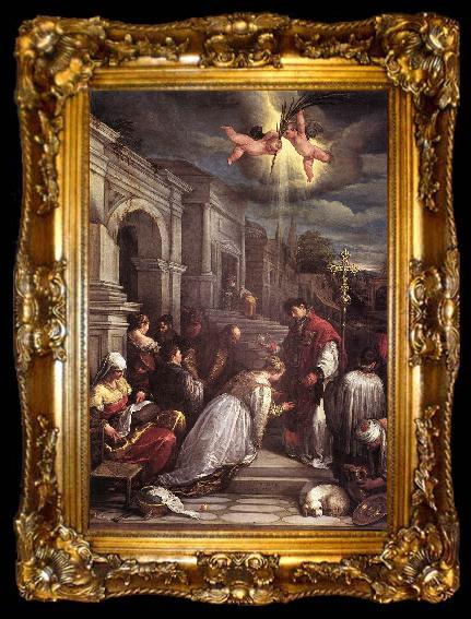 framed  BASSANO, Jacopo St Valentine Baptizing St Lucilla  fgh, ta009-2